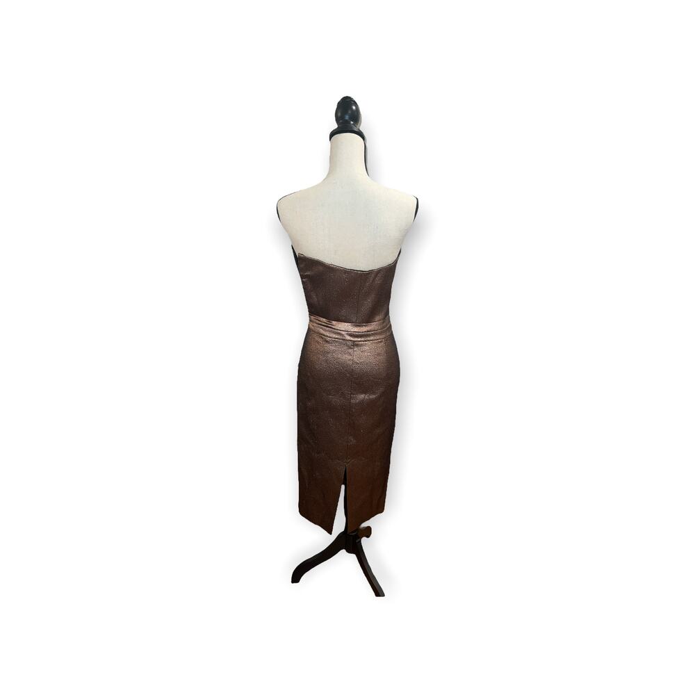 TY-LR Metallic Copper Lane Gold Evening Dress Gown NWT Detachable Cape size  XXS - Picture 6 of 9